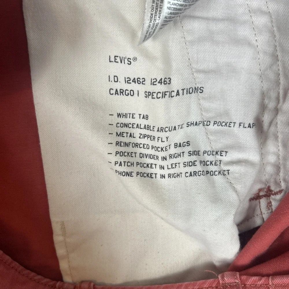 Levi's Shorts Mens 40 Rust‎ Red Cargo Paratrooper White Tab Preppy Casual